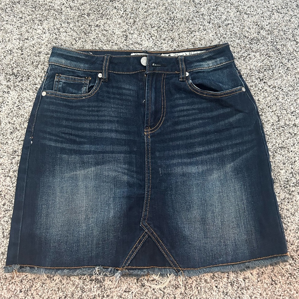 Indigo Rein Dark Blue Denim Skirt